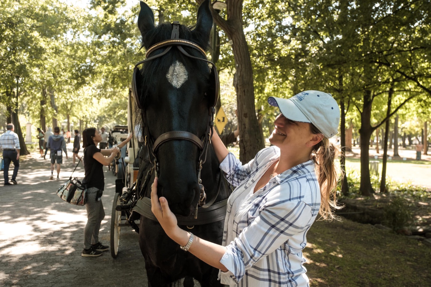 Ashley Avis with Beauty on the set of Black Beauty